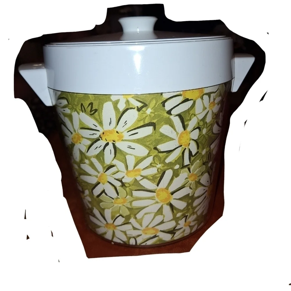 Vintage Flower Daisy Ice Bucket 70s